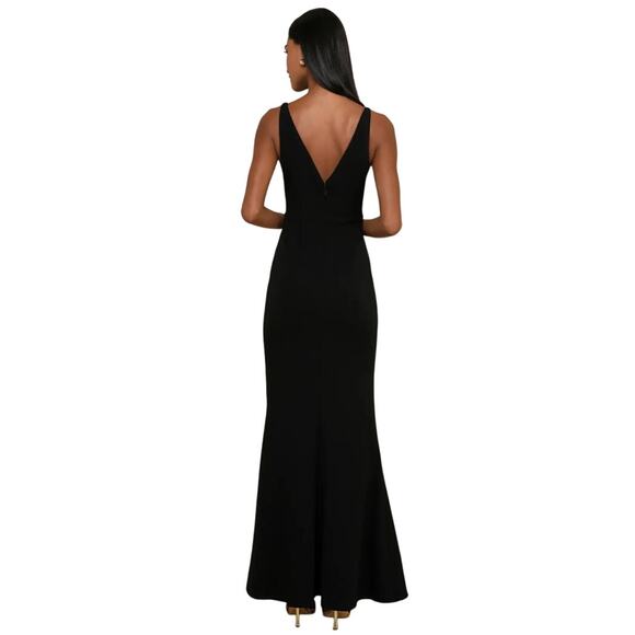LULUS Melora Black Sleeveless V-neck Mermaid Maxi Dress-Size M - Picture 5 of 9